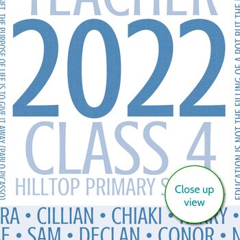 Personalised Teacher Thank You Print With Class Names, 7 of 11