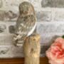 Hand Carved Wooden Owl Figurine Woodland Home Decor Ornament Figurine Gift, thumbnail 3 of 8