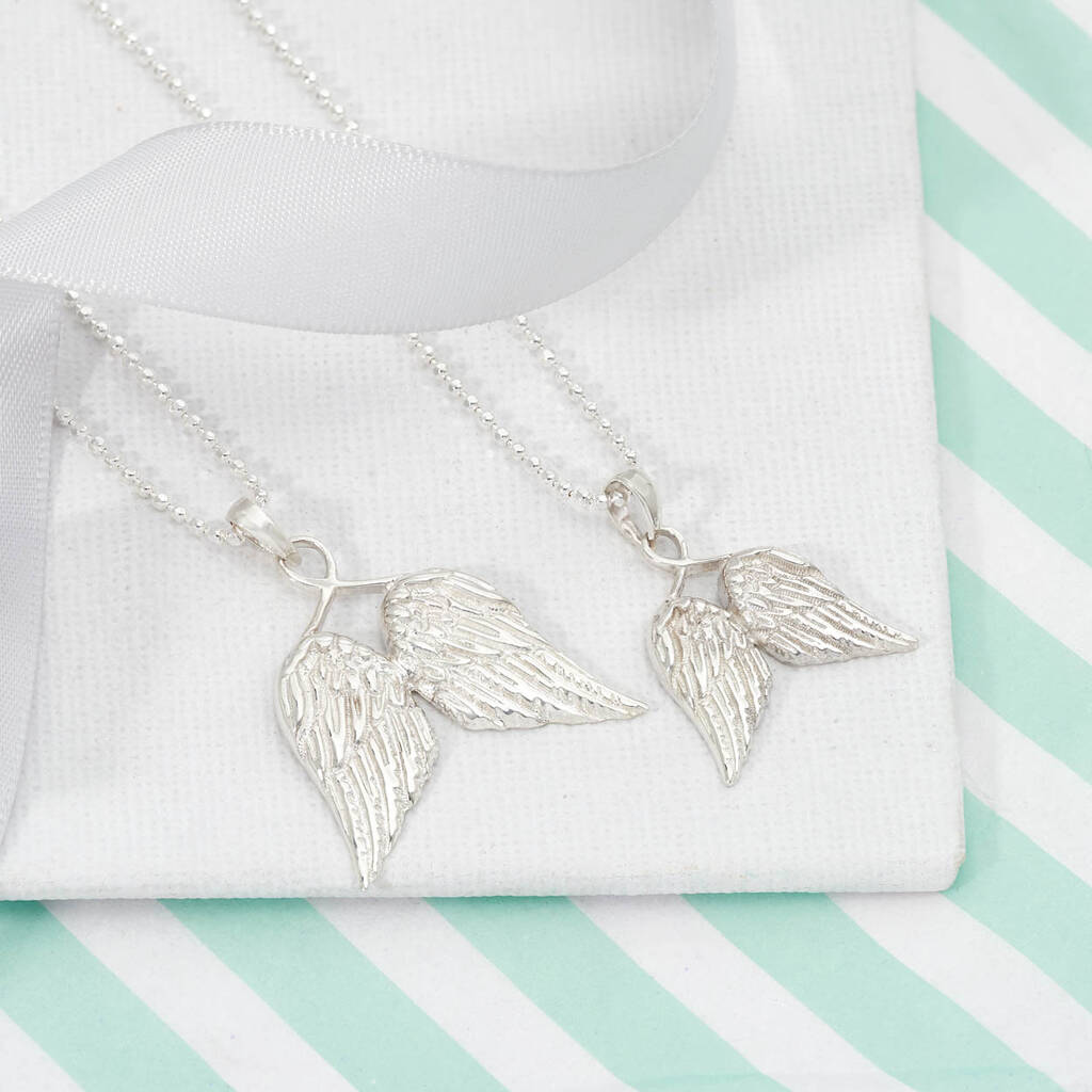 Mother And Daughter Angel Wings Necklace Set, 1 of 5