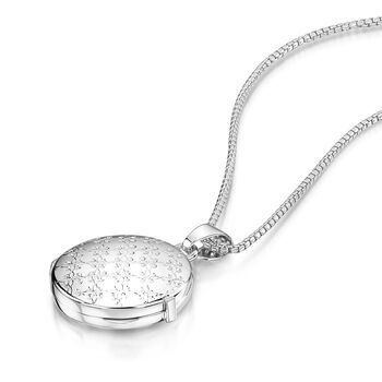 Italian Vine Engraving Round Locket – Silver, 2 of 6