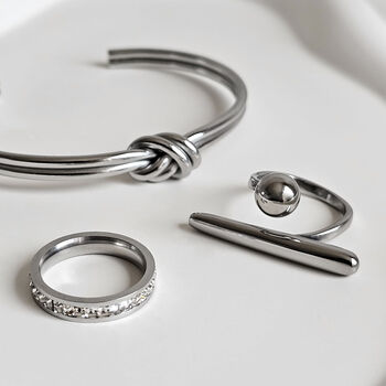 Ball Bar Ring Silver, 7 of 10