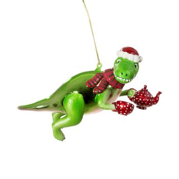 Tea Rex Glass Christmas Bauble, 4 of 6