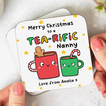 Personalised Christmas Mug 'Tea Rific Nanny', 2 of 2