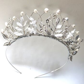 The Agatha Crown Oak Leaf Pearl Tiara, 12 of 12