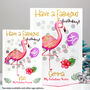 Personalised Flamingo 'Fabulous' 30th Birthday Card, thumbnail 4 of 10