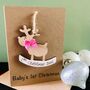Personalised First Christmas Card Baby Girl Decoration, thumbnail 5 of 10