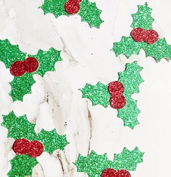 16 X Holly And Berry Christmas Confetti, Centrepiece, Table Decor, Festive, 2 of 4