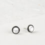 Sterling Silver Round Geometric Earring Studs, thumbnail 1 of 4