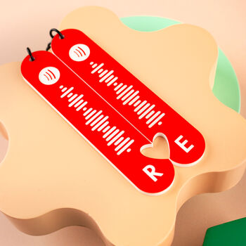 Personalised Scannable Spotify Code And Heart Keyring Set With Initials, 2 of 5