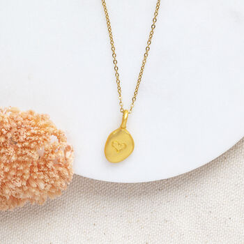 Organic Gold Plated Nugget Heart Pendant, 7 of 10