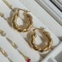 18 K Gold Plated Mia Twisted Gold Hoop Earrings, thumbnail 5 of 7