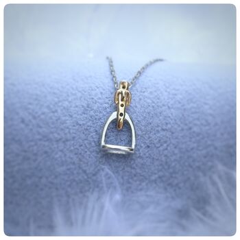 Personalised Sterling Silver And Gold Stirrup Necklace, 11 of 12