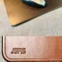 Personalised Leather Desk Mouse Mat Dark Brown, thumbnail 3 of 7