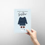 Sister Birthday Card With Illustrated Breton Top, thumbnail 2 of 4