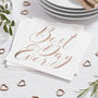 Rose Gold Foiled Best Day Ever Wedding Paper Napkins, thumbnail 1 of 3