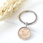 Farthing 1955 70th Birthday Coin Keyring, thumbnail 1 of 9