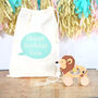 Wooden Pull Along Lion And Personalised Bag, thumbnail 1 of 4