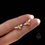 Sterling Silver Bumble Bee Stud Earrings, thumbnail 6 of 11