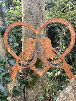 Metal Love Birds In Heart Wall Art Sculpture, 3 of 4