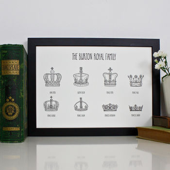 Royal Crown Personalised Family Tree Prints, 7 of 9