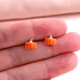 Sterling Silver Pumpkin Earring Studs, thumbnail 1 of 2
