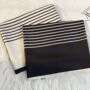White Striped Twill Large Square Scarf For Women, thumbnail 3 of 7