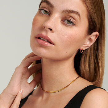 Herringbone Chain Layering Necklace 18ct Gold Plated, 5 of 5
