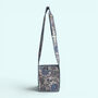 Mini Cross Body Bag | Pale Blue And White Block Print Floral, thumbnail 2 of 5