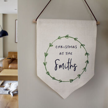 Personalised Christmas Family Surname Pennant Flag, 2 of 4