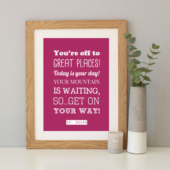 'Oh The Places You'll Go' Dr Seuss Quote Print, 11 of 12