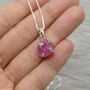 Raw Ruby Pendant Sterling Silver Chain Necklace, thumbnail 7 of 12