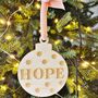 Hope Christmas Wooden Decoration, thumbnail 1 of 3