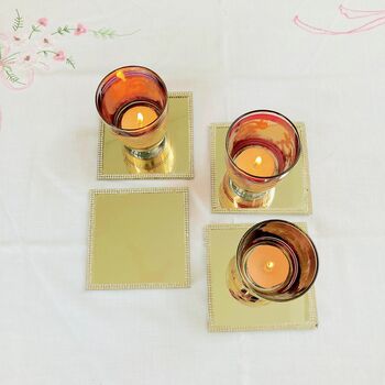 Set Of Four Glass Mirrored Coasters, 5 of 6