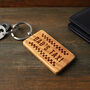 Dapper Chap 'Dad's Taxi' Rectangular Oak Keyring, thumbnail 1 of 4