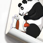 Panda Bear Cleaning Toilet, Funny Bathroom Art, thumbnail 7 of 7