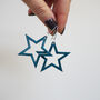 Leather Star Drop Earrings, thumbnail 8 of 12