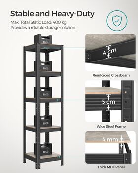 Set Of One/Two Shelving Unit Adjustable Storage Shelves, 4 of 12