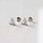 Sterling Silver Cubic Zirconia Triangle Stud Earrings, thumbnail 1 of 5