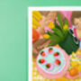 Picnic In Gingham, Illustrated Print, thumbnail 3 of 3