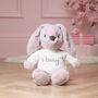 Personalised Max And Boo Large Bunny Soft Toy In Pink, Lavender And Amber, thumbnail 3 of 11