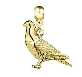 Racing Pigeon Sterling Silver Gold Plated Charm, 2 of 4