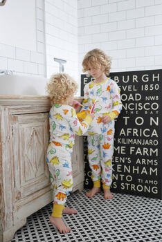 Personalised Children's Jersey Dinos Pyjamas, 2 of 4