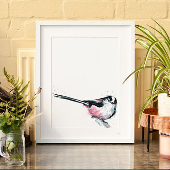 Inky Long Tailed Tit Illustration Print, 6 of 11