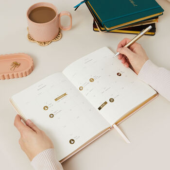Undated Weekly Planner Blush Cloth, Luxury Diary, 5 of 12