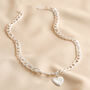 Chunky Figaro Chain And Shell Heart Pendant Necklace, thumbnail 2 of 5