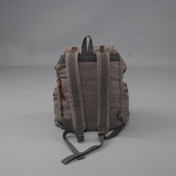 Canvas Backpack With Leather Detail, 6 of 12