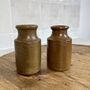 Pair Of Vintage Brown Stoneware Ink Bottles, thumbnail 4 of 5