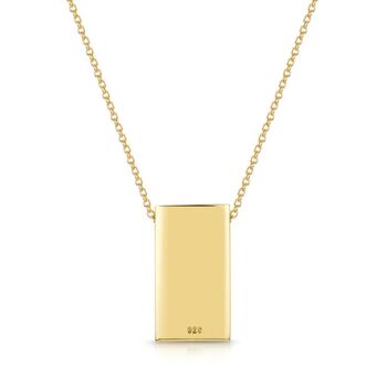 Personalised 18 K Gold Plated Oblong Necklace, 4 of 5