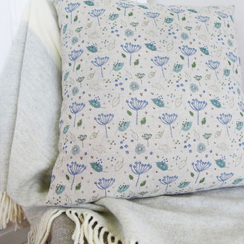 Floral Cow Parsley Linen Cushion, 2 of 4