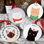 Personalised Christmas Cat, Metal Tree Decoration, thumbnail 6 of 12
